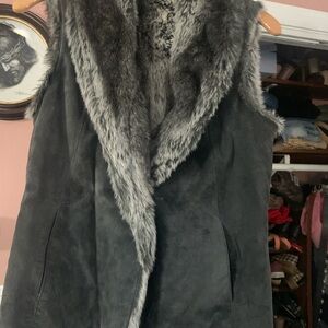 Women's Gray Faux Fur Vest